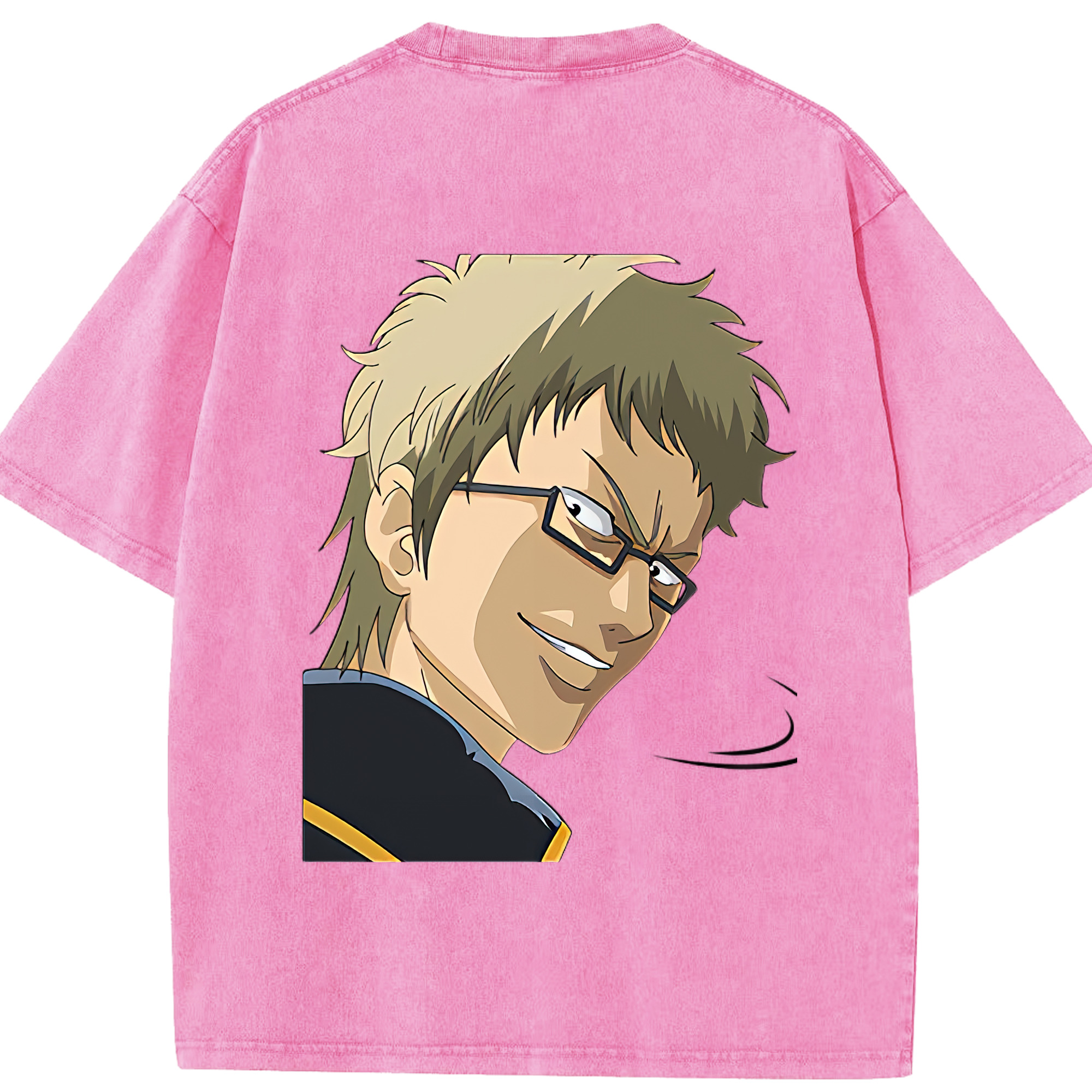 （画像用） ぎんたま 坂田銀時（さかたぎんとき） 神楽 志村新八（しむら しんぱち） GINTAMA Sakata Gintoki Kagura Shimura Shinpachi 綿100% ヴィンテージ風 半袖Tシャツ（背面プリント）